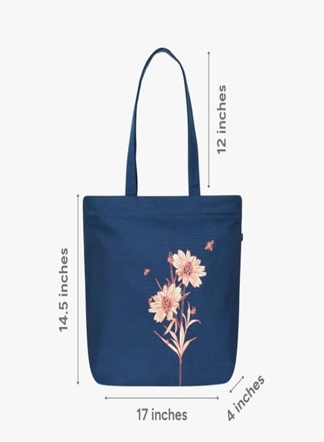 EcoRight Eco Right Large Canvas Tote Bag for Women, Zipper Handbag with Inner Pocket + Insulated Lunch Bag for Women & Men, Tiffin Bag with Bottle Holder & Pocket - Combo for Office & Daily Use - Image 4